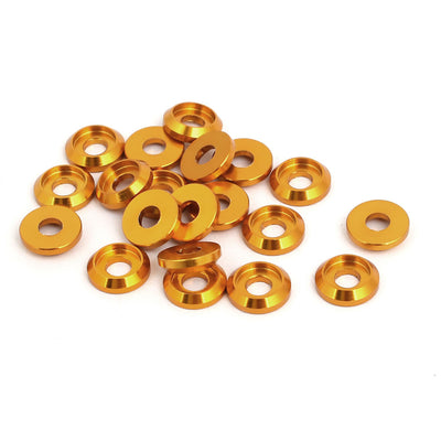Harfington M3 Aluminum Alloy Fender Bumper Engine Dress Up Washer Gold Tone 20pcs