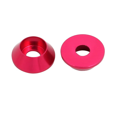 Harfington M3 Aluminium Alloy Cone Shaped Round Cup Fender Bumper Washer Pink 15pcs