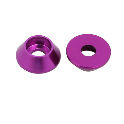Harfington M3 Aluminium Alloy Cone Shaped Round Cup Fender Bumper Washer Purple 20pcs