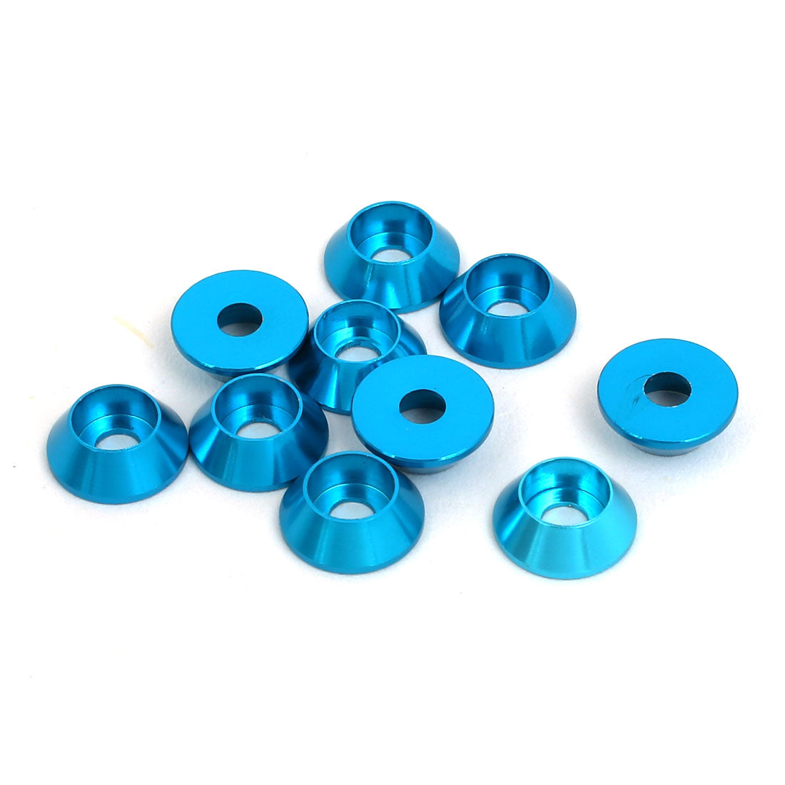 Harfington M3 Aluminium Alloy Engine Bay Hatch Lid Bumper Fender Washer Sky Blue 10pcs