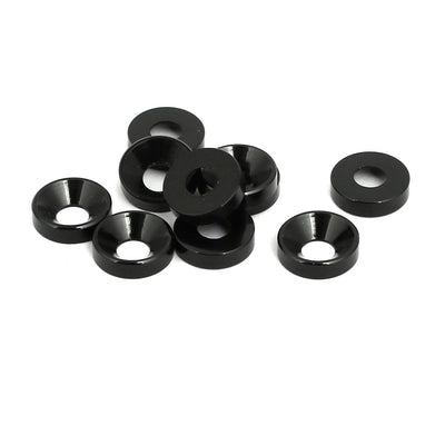 Harfington M4 Aluminium Alloy Cup Head Engine Bay  Bumper Washer Black 10pcs