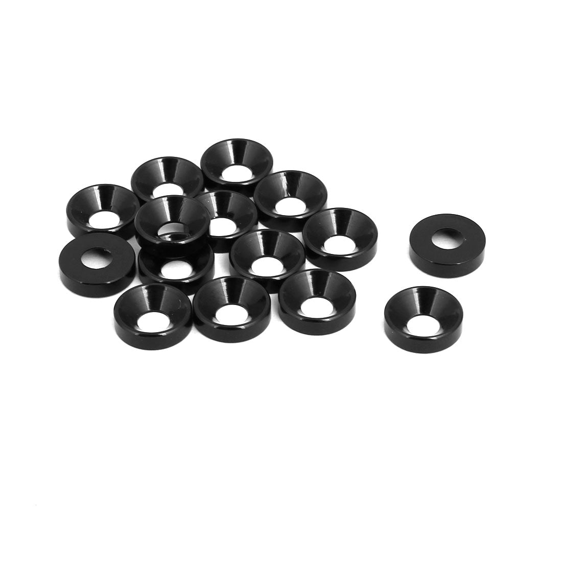 Harfington M4 Aluminium Alloy Cup Head Engine Bay  Bumper Washer Black 15pcs