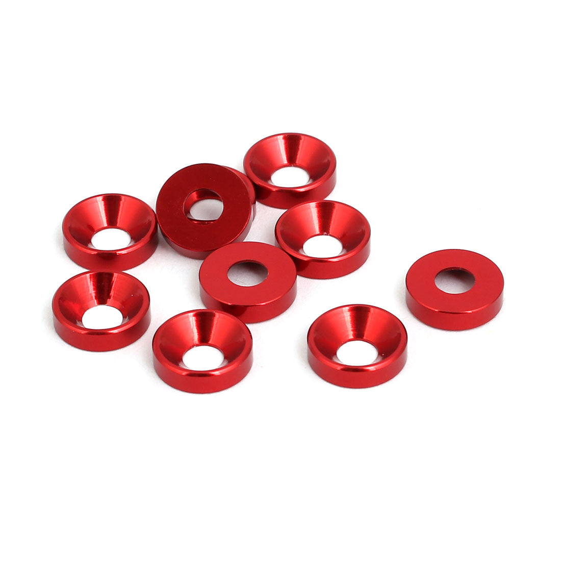 Harfington M4 Aluminium Alloy Cup Head Engine Bay Fender Bumper Washer Dark Red 10pcs