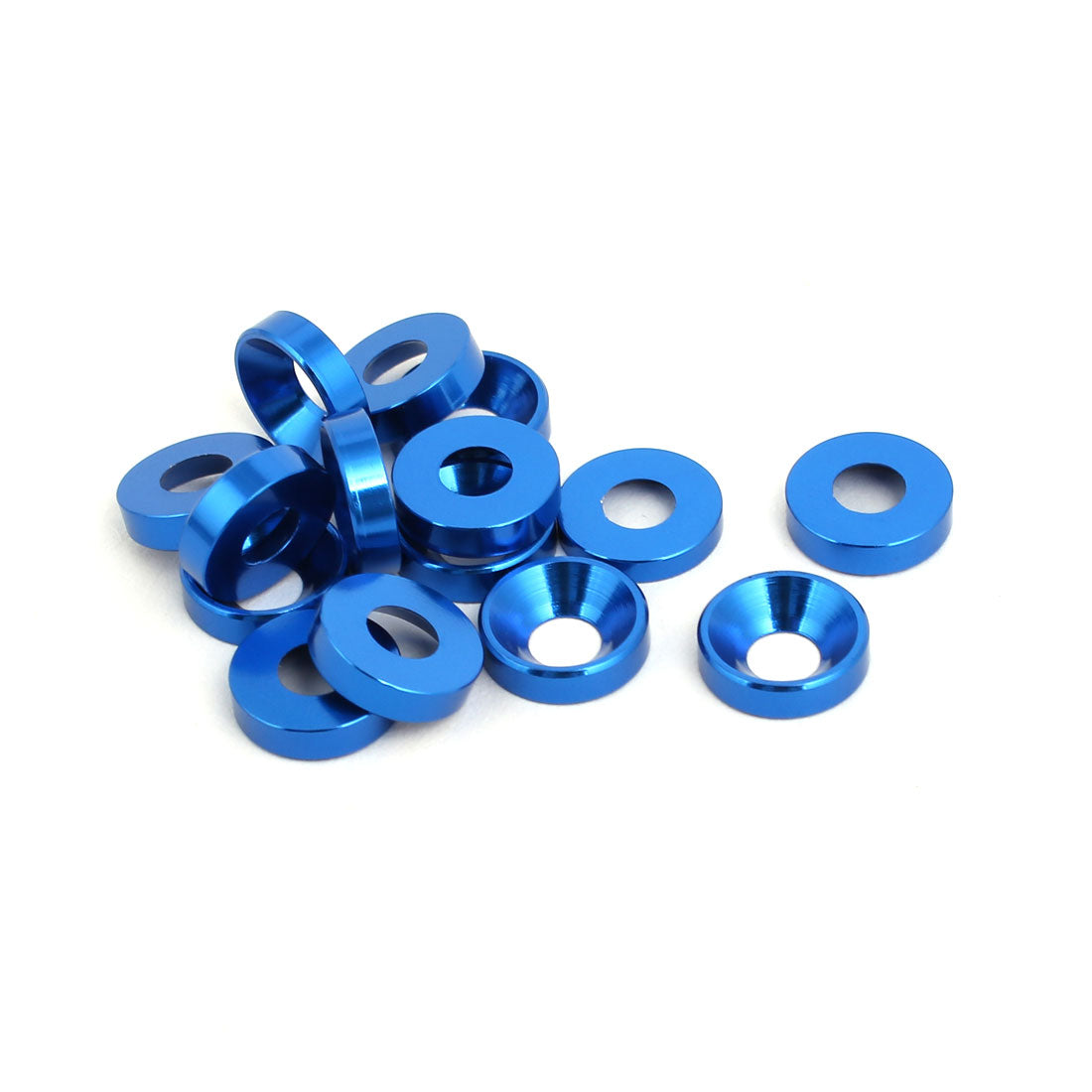 Harfington M4 Aluminium Alloy Cup Head Engine Bay Fender Bumper Washer Royal Blue 15pcs