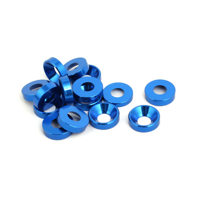 Harfington M4 Aluminium Alloy Cup Head Engine Bay Fender Bumper Washer Royal Blue 15pcs