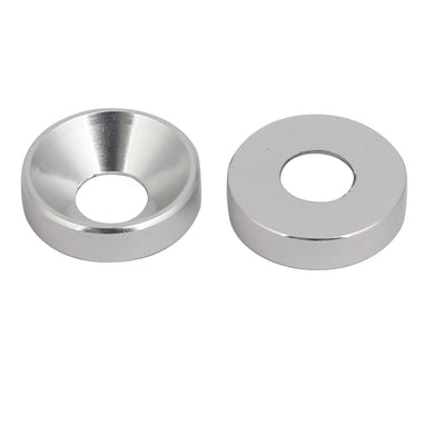 Harfington M4 Aluminium Alloy Cup Head Engine Bay Fender Bumper Washer Silver Tone 10pcs