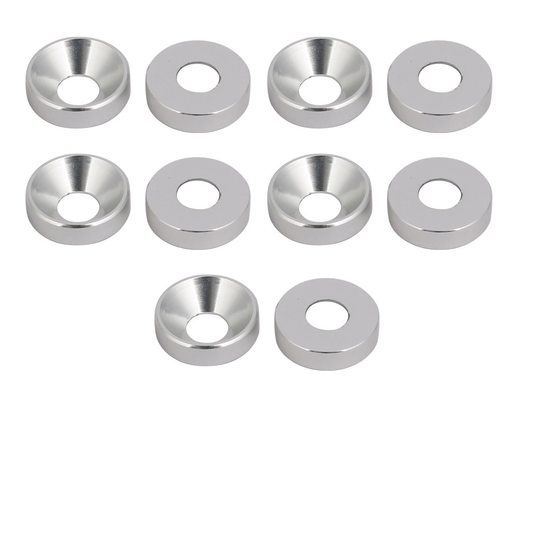 Harfington M4 Aluminium Alloy Cup Head Engine Bay Fender Bumper Washer Silver Tone 10pcs