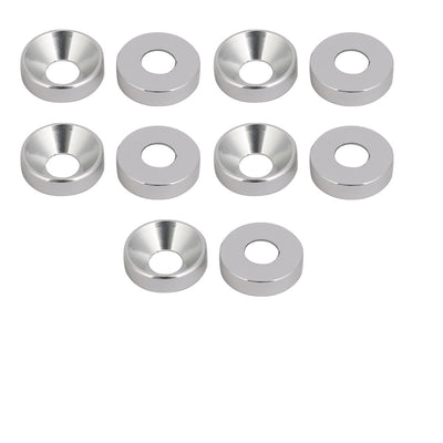 Harfington M4 Aluminium Alloy Cup Head Engine Bay Fender Bumper Washer Silver Tone 10pcs