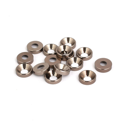 Harfington M4 Aluminium Alloy Cup Head Engine Bay Fender Bumper Washer Gray 15pcs