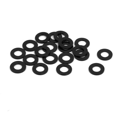 Harfington 20pcs 0.5mm Thickness M3 Aluminum Alloy Flat Fender Screw Washer Black