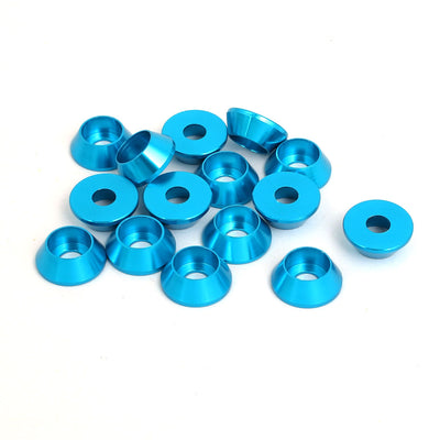 Harfington M4 Aluminium Alloy Engine Bay Hatch Lid Bumper Fender Washer Sky Blue 15pcs