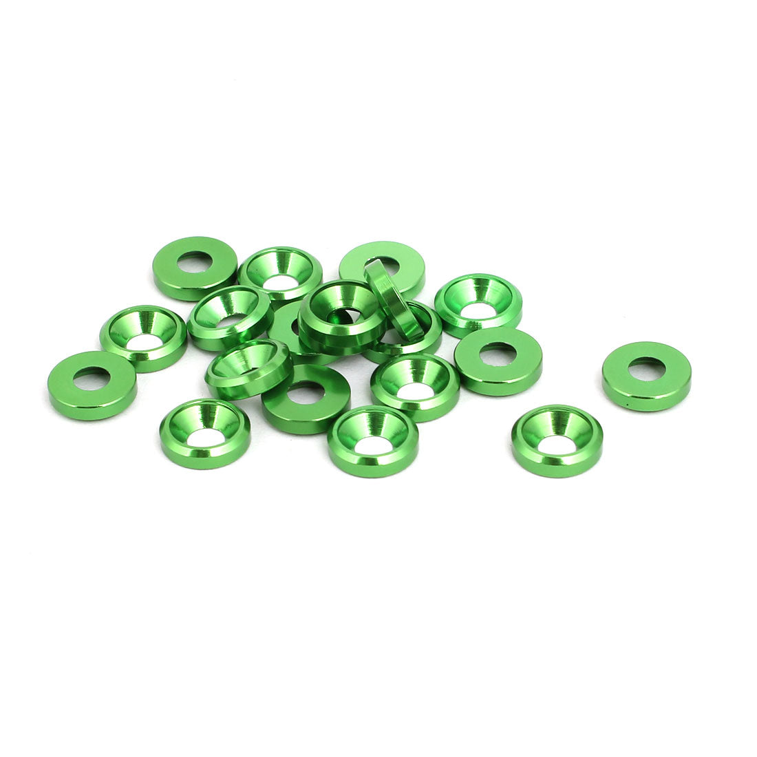 Harfington M3 Aluminium Alloy Cup Head Engine Bay Fender Bumper Washer Green 20pcs