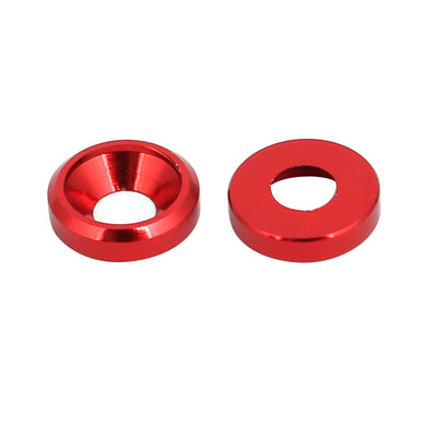 Harfington M3 Aluminium Alloy Cup Head Engine Bay  Bumper Washer Red 15pcs
