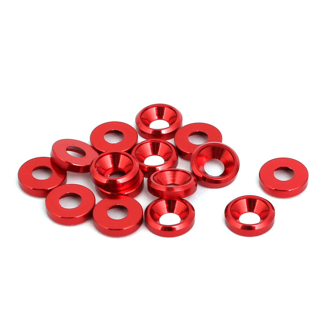 Harfington M3 Aluminium Alloy Cup Head Engine Bay  Bumper Washer Red 15pcs