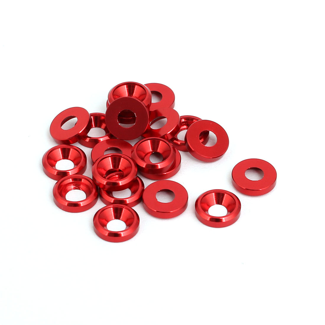 Harfington M3 Aluminium Alloy Cup Head Engine Bay  Bumper Washer Red 20pcs