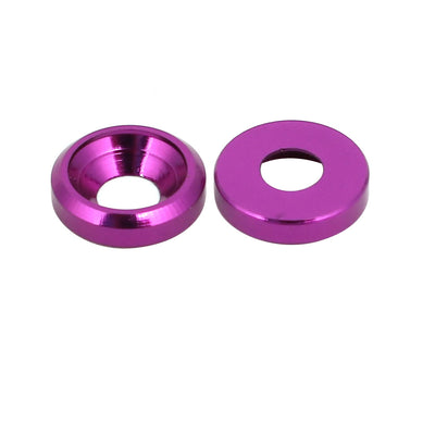 Harfington M3 Aluminium Alloy Cup Head Engine Bay Fender Bumper Washer Purple 15pcs