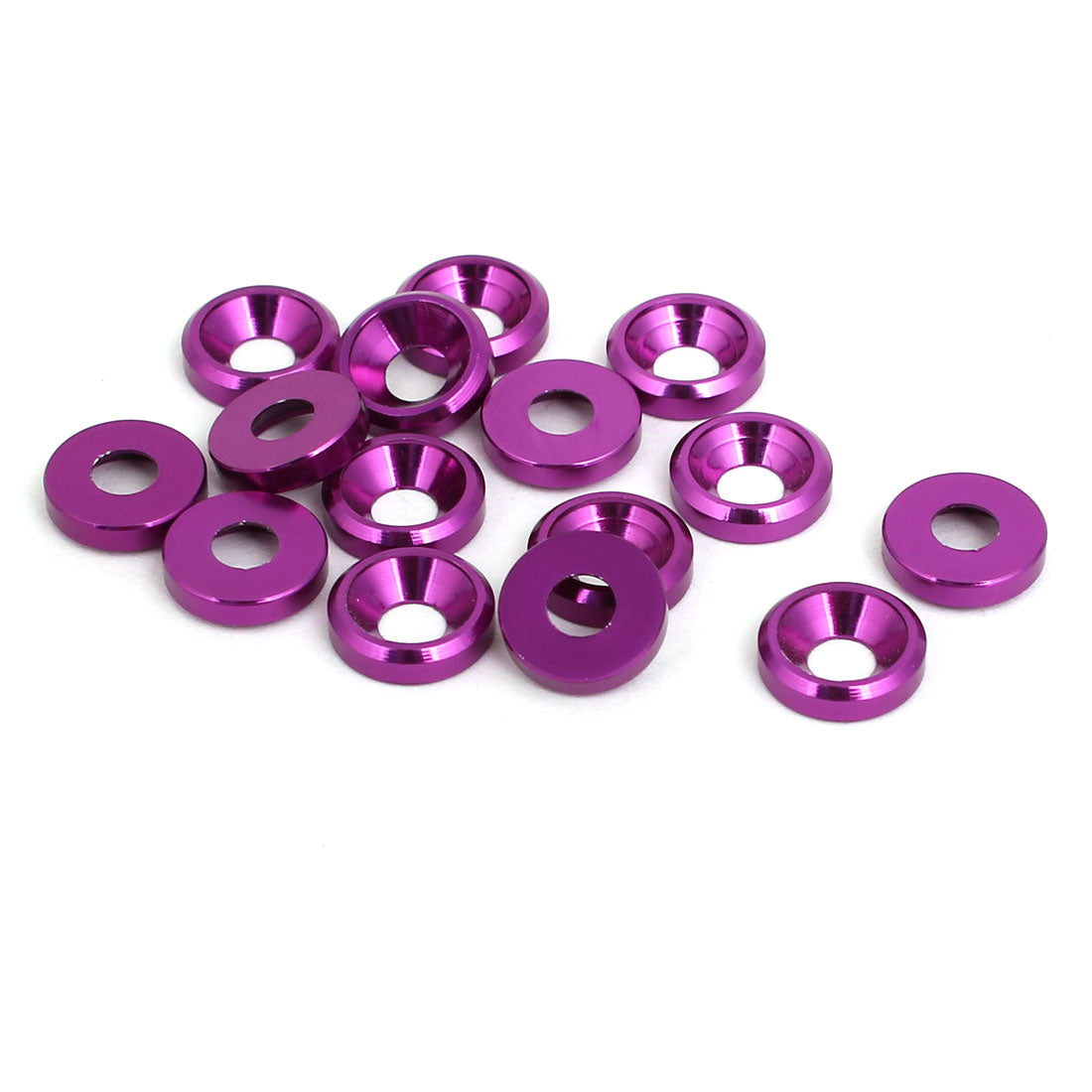 Harfington M3 Aluminium Alloy Cup Head Engine Bay Fender Bumper Washer Purple 15pcs