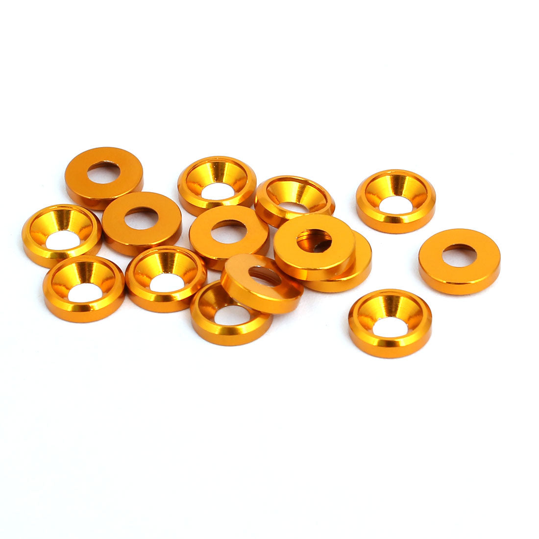 Harfington M3 Aluminium Alloy Cup Head Engine Bay Fender Bumper Washer Gold Tone 15pcs