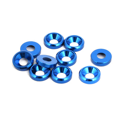 Harfington M3 Aluminium Alloy Cup Head Engine Bay  Bumper Washer Blu Reale 10pcs
