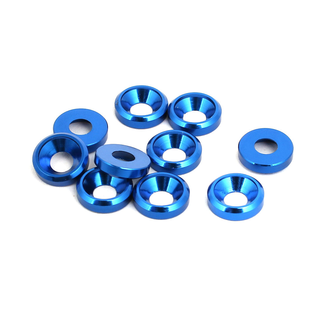 Harfington M3 Aluminium Alloy Cup Head Engine Bay  Bumper Washer Blu Reale 10pcs