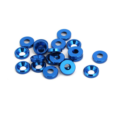 Harfington M3 Aluminium Alloy Cup Head Engine Bay Fender Bumper Washer Royal Blue 20pcs
