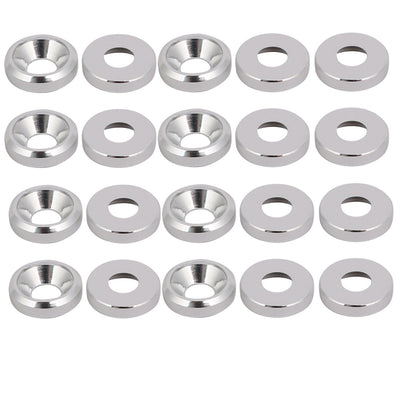 Harfington M3 Aluminium Alloy Cup Head Engine Bay Fender Bumper Washer Silver Tone 20pcs