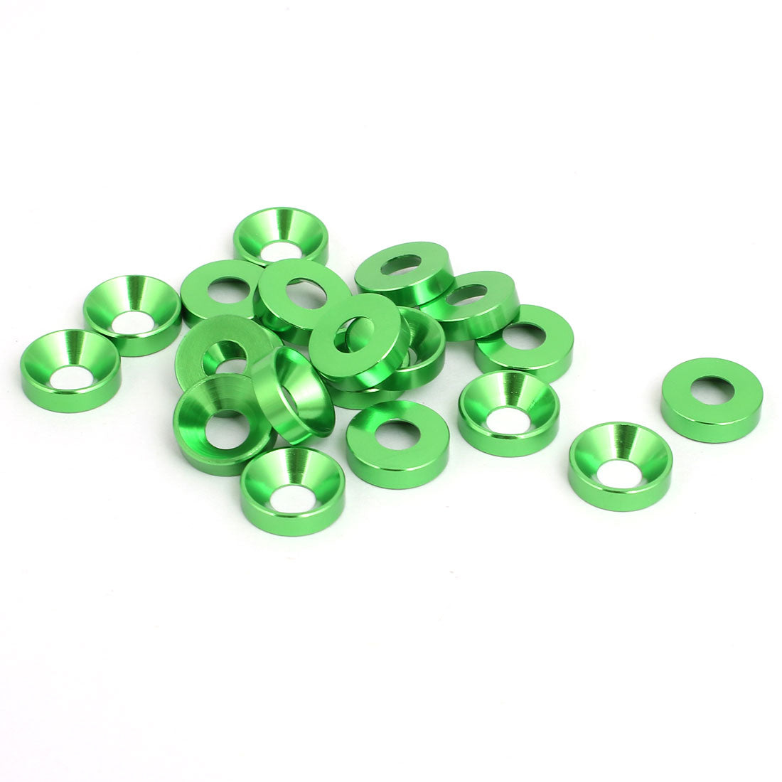 Harfington M5 Aluminium Alloy Cup Head Engine Bay Fender Bumper Washer Green 20pcs