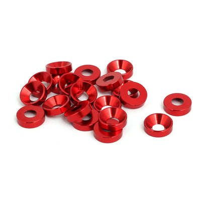 Harfington M5 Aluminium Alloy Car Bumper Trunk Fender Washer Red 20pcs