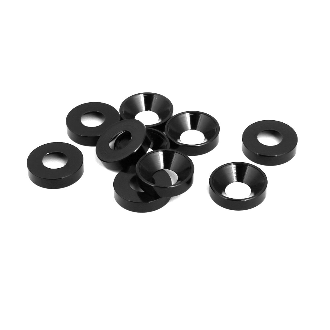 Harfington M6 Aluminium Alloy Car Bumper Trunk Fender Washer Black 10pcs