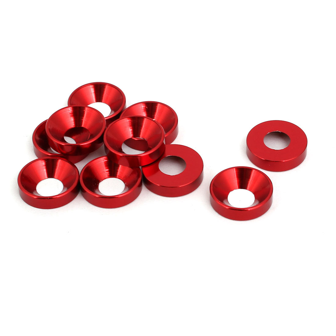 Harfington M6 Aluminium Alloy Car Bumper Trunk Fender Washer Red 10pcs