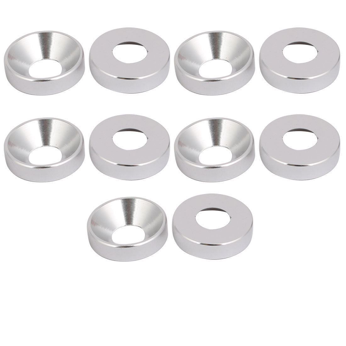 Harfington M6 Aluminium Alloy Car Bumper Trunk Fender Washer Silver Tone 10pcs