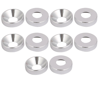 Harfington M6 Aluminium Alloy Car Bumper Trunk Fender Washer Silver Tone 10pcs