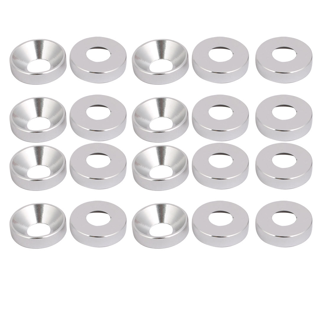 Harfington M6 Aluminium Alloy Car Bumper Trunk Fender Washer Silver Tone 20pcs