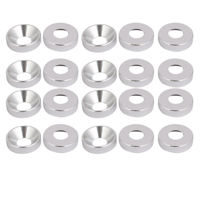 Harfington M6 Aluminium Alloy Car Bumper Trunk Fender Washer Silver Tone 20pcs