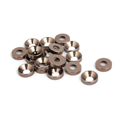 Harfington M6 Aluminium Alloy Car Bumper Trunk Fender Washer Silver Gray 20pcs