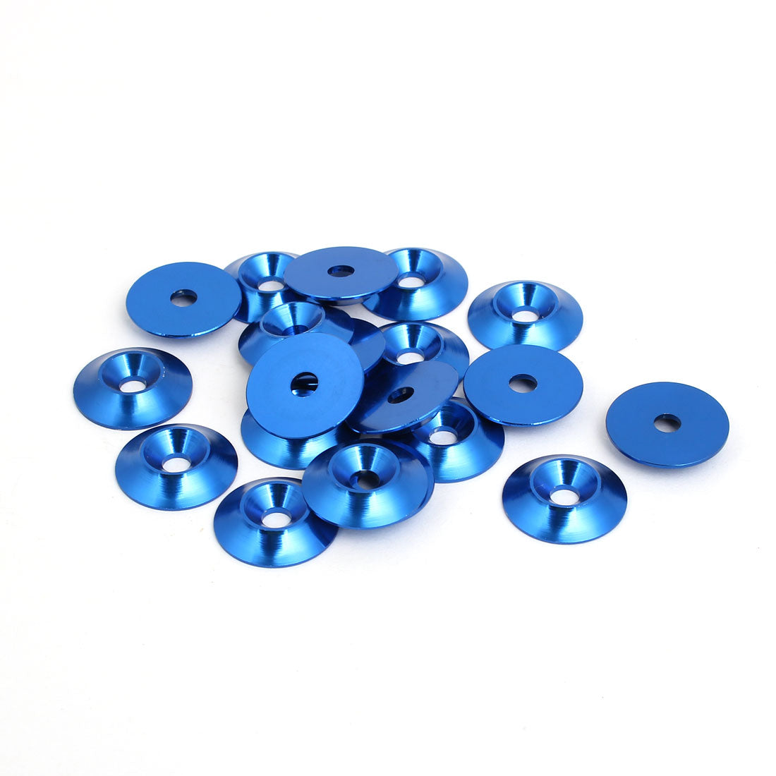 Harfington M4 Aluminium Alloy Cone Shape Engine Bay Fender Bumper Washer Royal Blue 20pcs