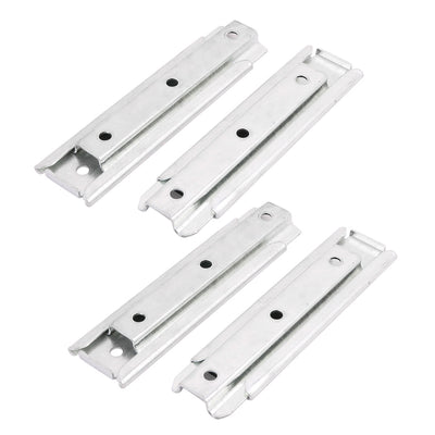Harfington 4Pcs One Section Slide Sliding Connector Jointer Fixing Bracket Silver Tone