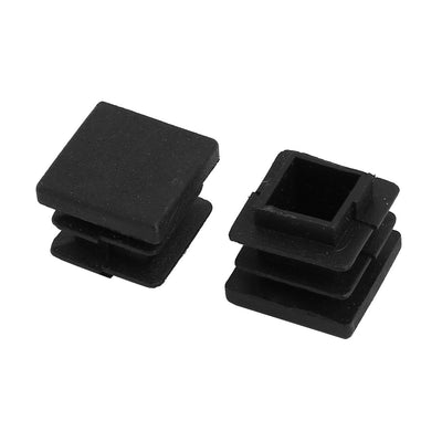 Harfington 16mmx16mm Plastic Anti Scratch Square Tube Insert Cover Black 5pcs