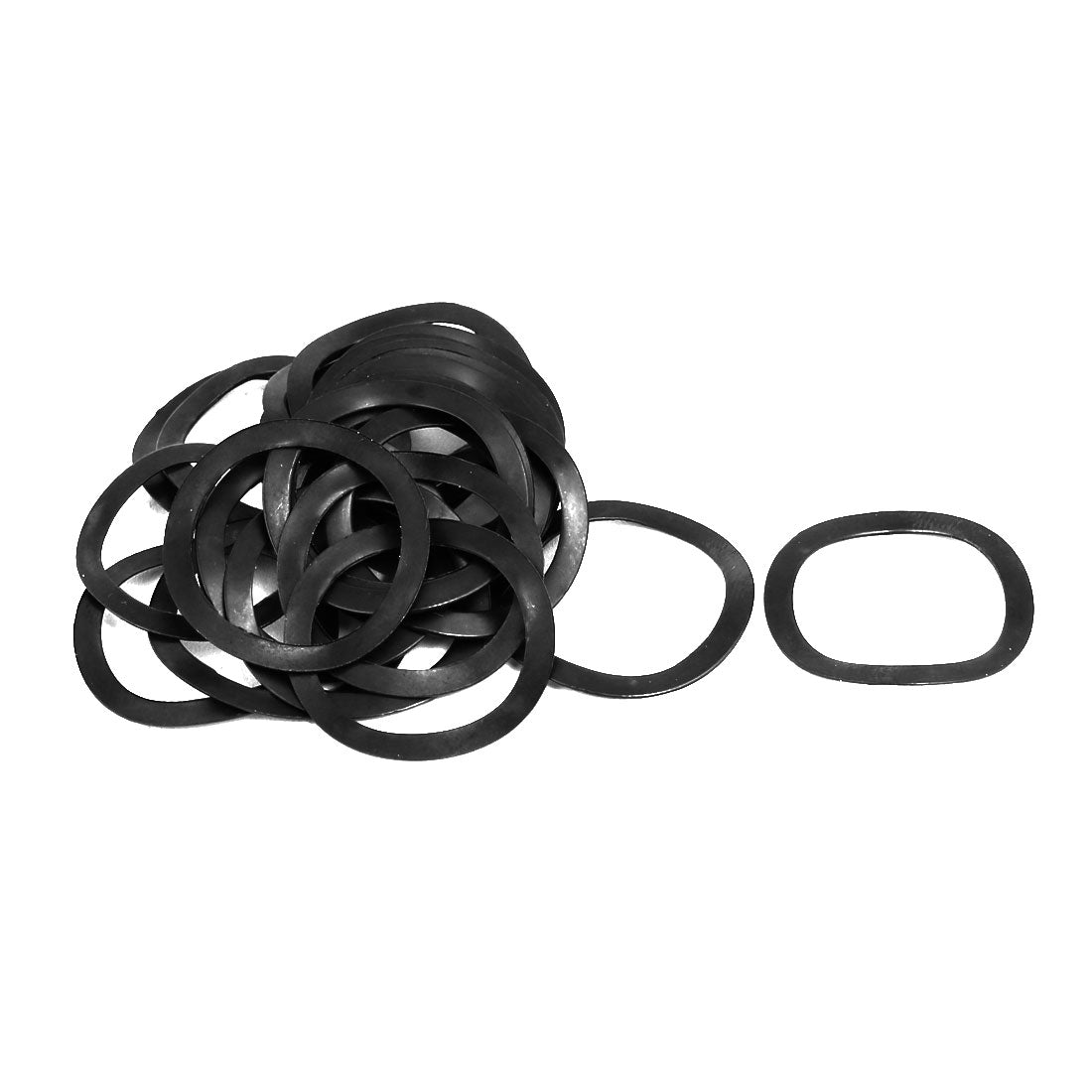 Harfington 21mm Inner Diameter 27mm Outer Dia 0.4mm Thickness Carbon Steel Compression Type Wave Washer 40pcs