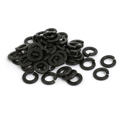 Harfington 50pcs 3/8-inch Inner Dia Carbon Steel Split Lock Spring Washer Gasket Black