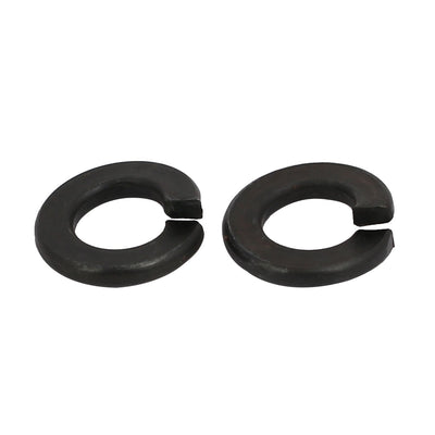 Harfington 50pcs 1/4-inch Inner Dia Carbon Steel Split Lock Spring Washer Gasket Black
