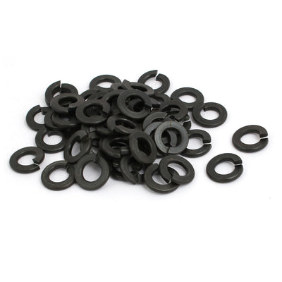 Harfington 50pcs 1/4-inch Inner Dia Carbon Steel Split Lock Spring Washer Gasket Black
