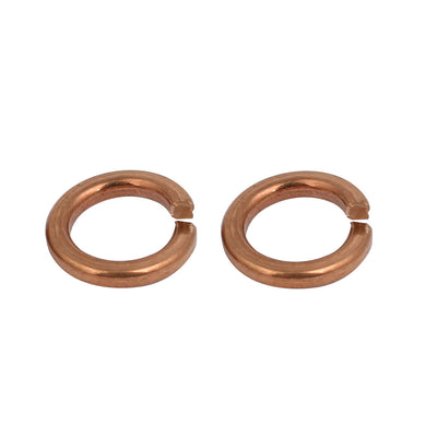 Harfington 8mm Inner Diameter Split Lock Spring Washer Gasket Copper Tone 10pcs