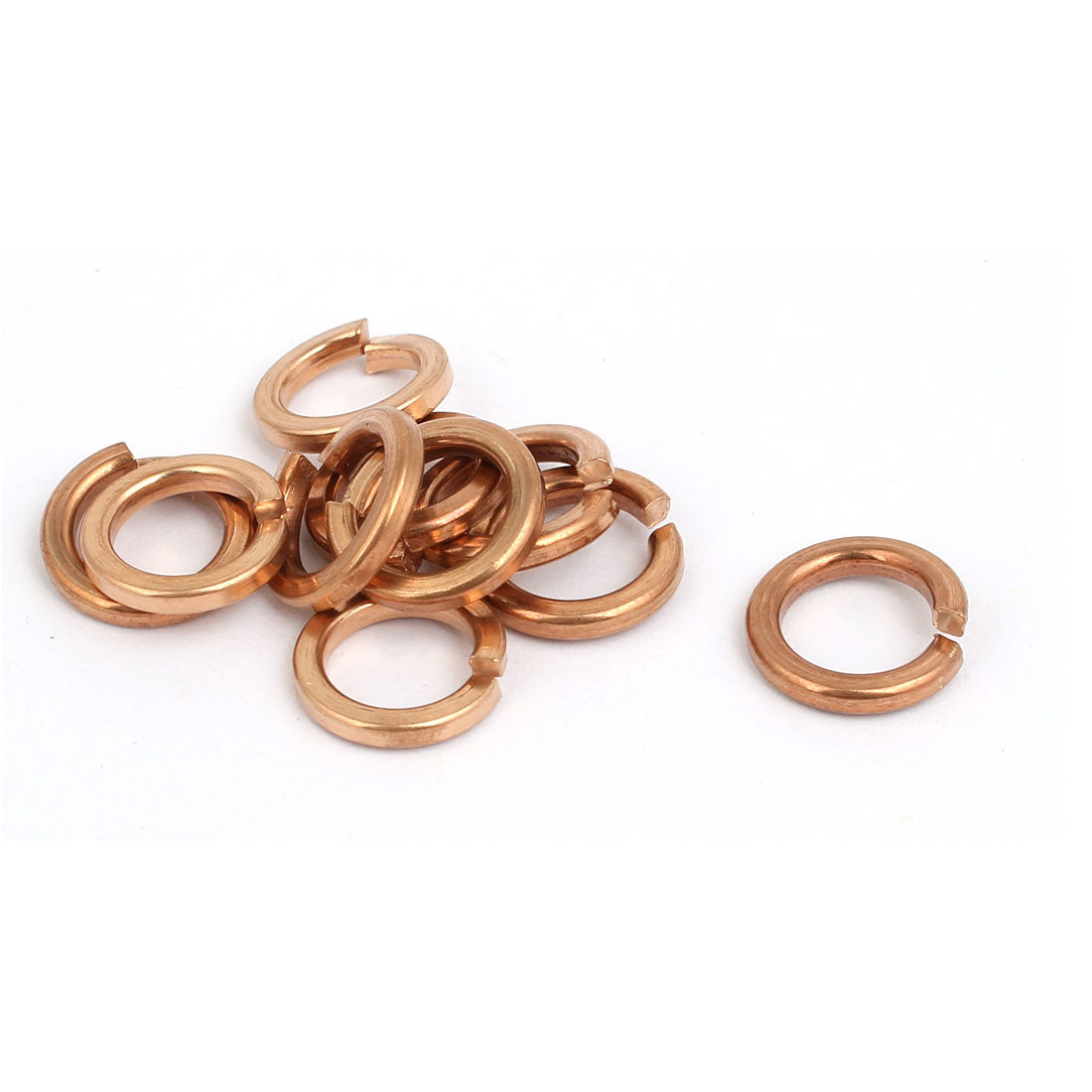 Harfington 8mm Inner Diameter Split Lock Spring Washer Gasket Copper Tone 10pcs