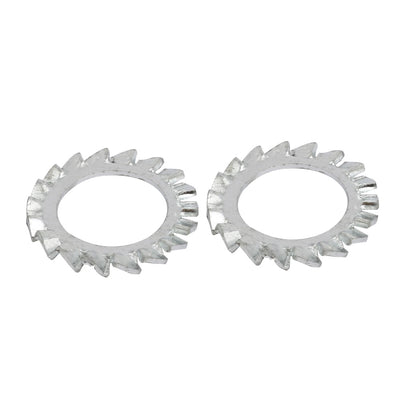 Harfington 16mm Inner Dia Carbon Steel Zinc Plated External Serrated Lock Washer 10pcs