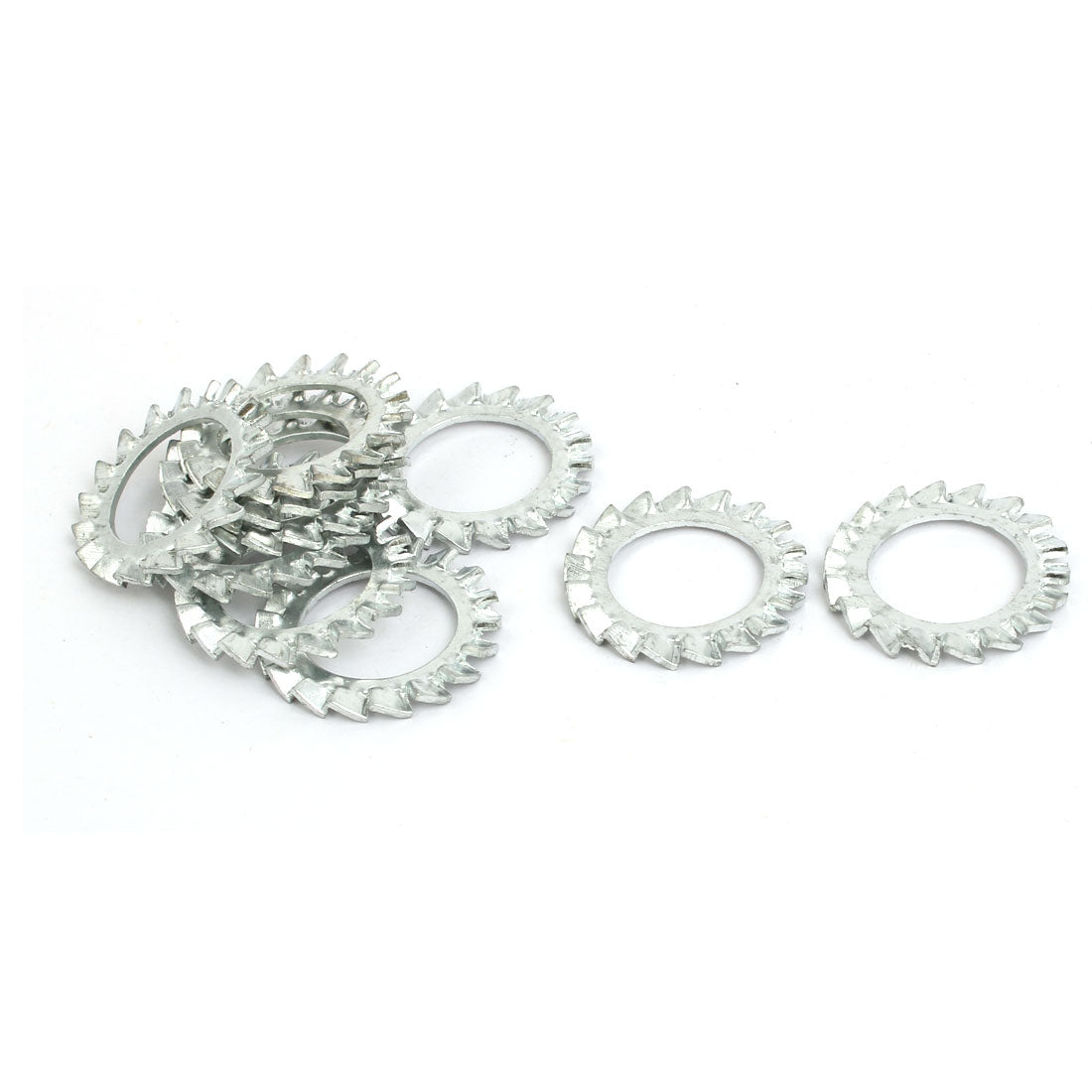 Harfington 16mm Inner Dia Carbon Steel Zinc Plated External Serrated Lock Washer 10pcs