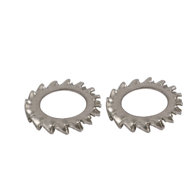 Harfington 10mm Inner Dia 304 Stainless Steel External Serrated Lock Washers Gasket 20pcs