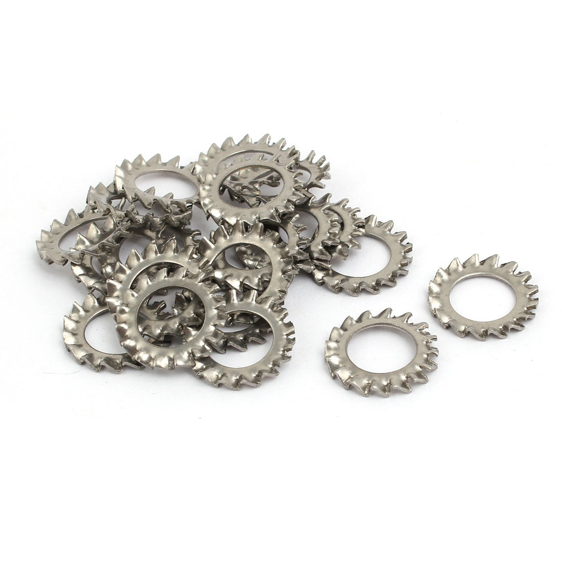 Harfington 10mm Inner Dia 304 Stainless Steel External Serrated Lock Washers Gasket 20pcs