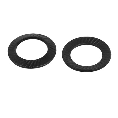 Harfington 8mm Inner Dia 1.2mm Thickness Carbon Steel Dual Serrated Conical Washer 30pcs