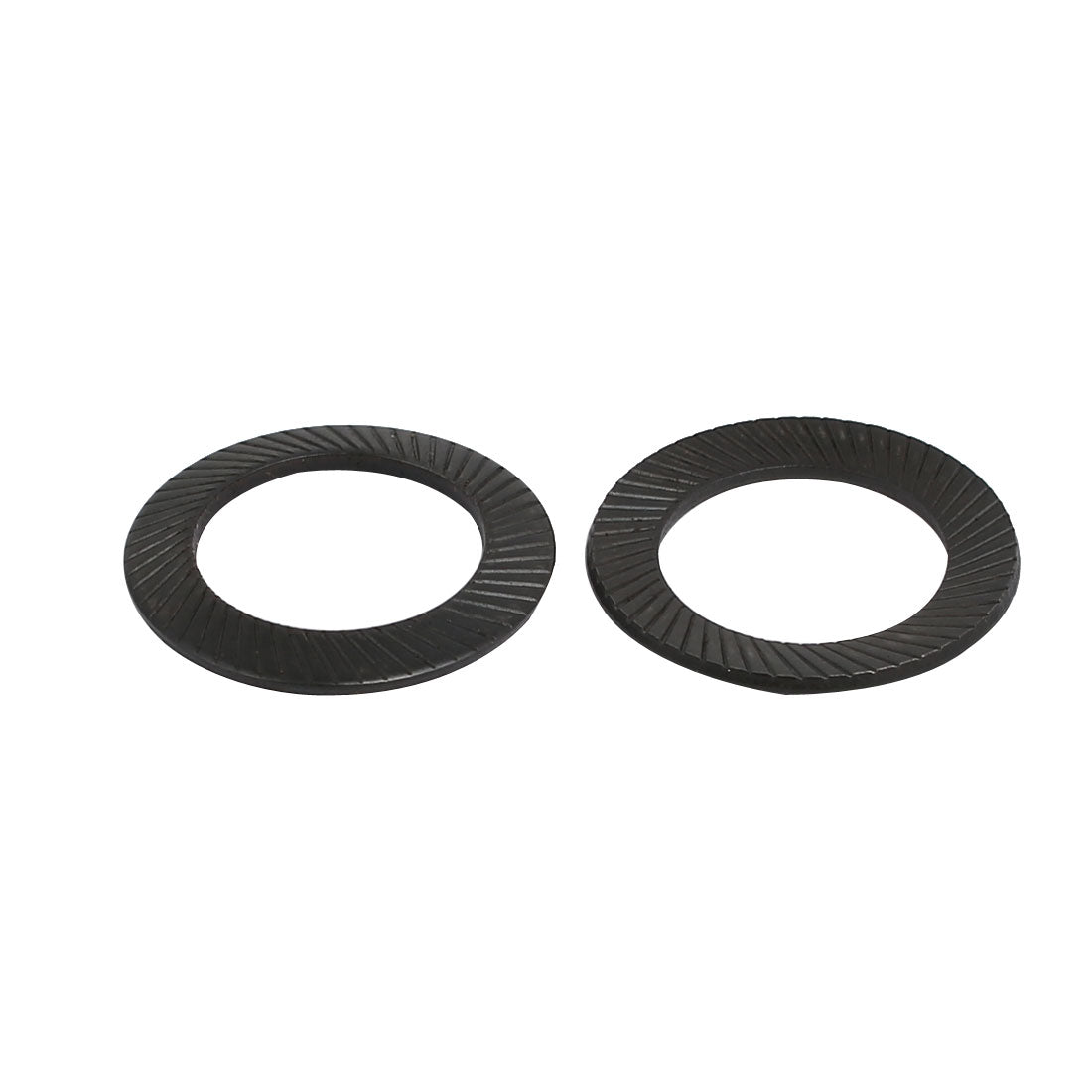 Harfington 14mm Inner Diameter Carbon Steel Dual Serrated Conical Washer Black 10pcs